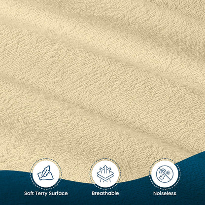 Utopia Bedding Queen Size Mattress Protector - Waterproof Terry Cover, Soft & Breathable, 17" Deep Pockets | Beige