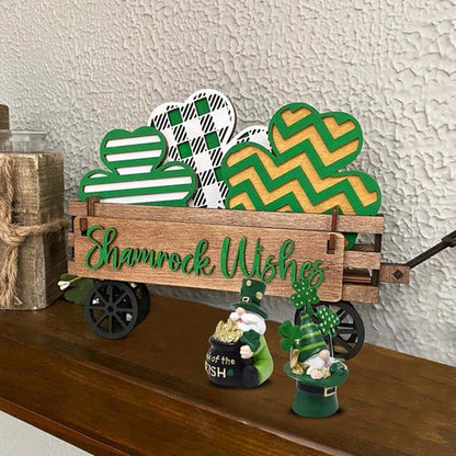 Gift Boutique St. Patrick’s Day Leprechaun Gnome Figurines - Set of 2 Irish Lucky Tabletop Decor with Gold Pot & Shamrocks