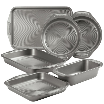 Circulon Total Nonstick Bakeware Set with Nonstick Cookie Sheet, Baking Pan and Bread Pan - 6 Piece, Gray