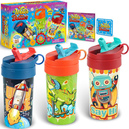 Skiennix Kids Water Bottle - 17oz Leak-Proof Design with Covered Spout & Carry Handle | BPA-Free, Dishwasher Safe for Ages 3+