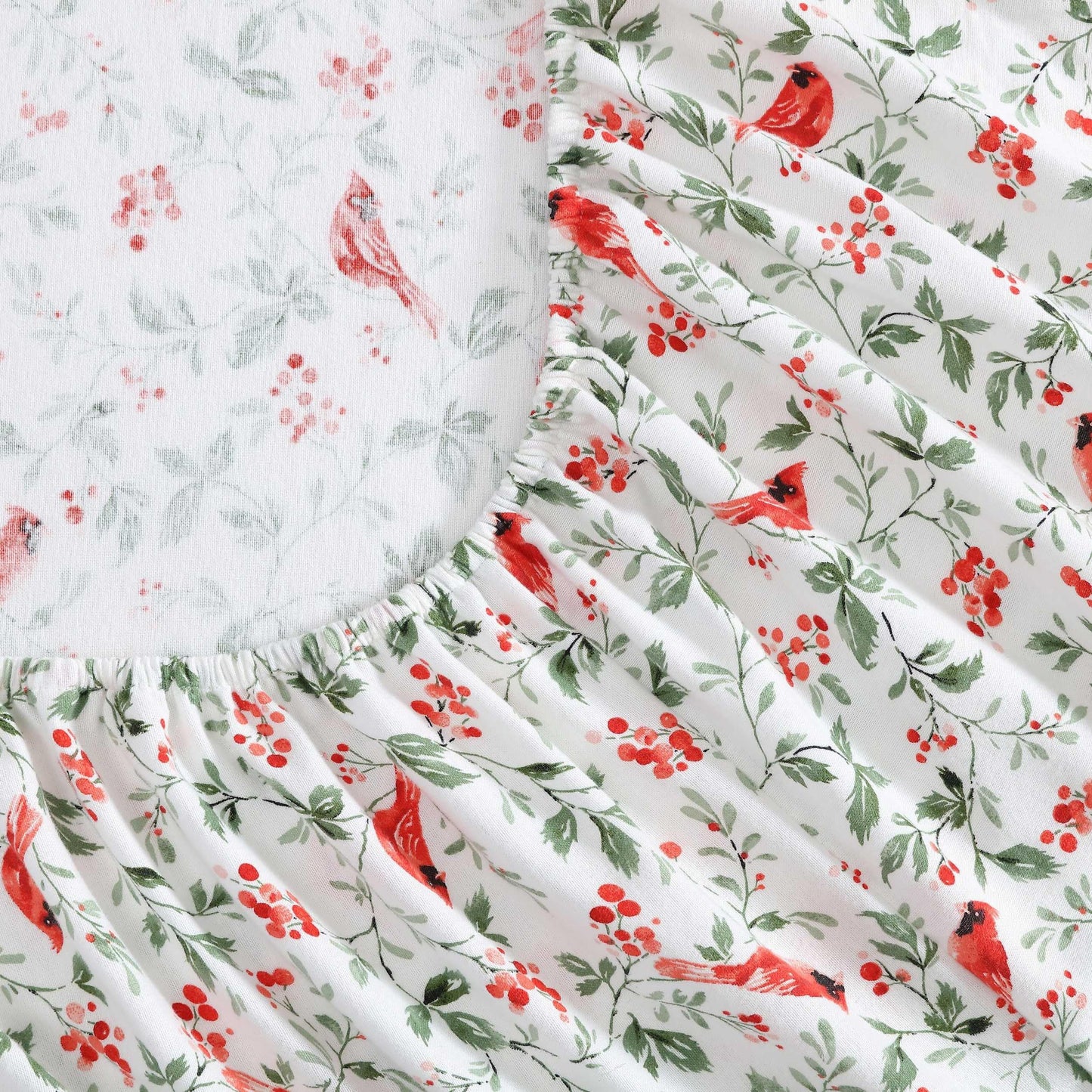 Laura Ashley - King Sheets, Breathable Cotton Flannel Bedding with Deep Pockets, Brushed for Extra Softness & Comfort, Oeko-Tex Certified (Jolly Cardinals Green, King)