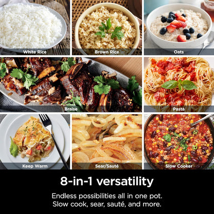 Ninja MC1101 Foodi Cooker Pro - 8-in-1 Versatility, Family-Sized 6.5 Quart, Adjustable Temp Control, Midnight Blue