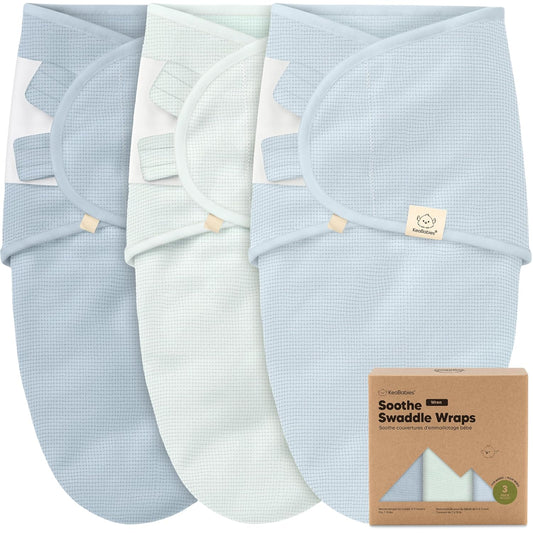 Skiennix Organic Baby Swaddle Wraps - Soft & Snug Sleep Sacks for Newborns 0-3 Months | 3-Pack in Glacier