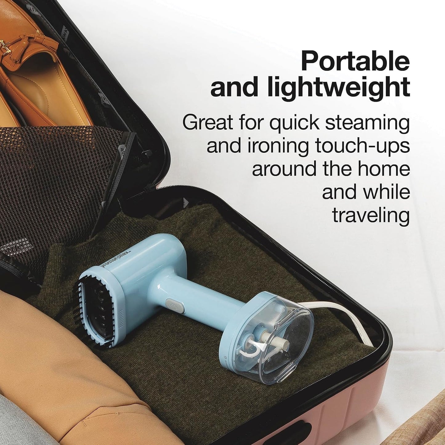 Proctor Silex Compact Travel Iron - Portable Garment Steamer for Quick Touch-Ups | 1200 Watts, Blue