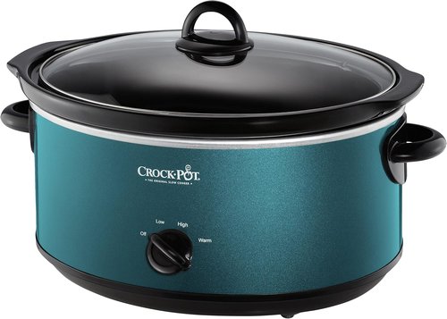 Crock-Pot 7-Quart Slow Cooker - Family Size for 8+ People | Removable Stoneware, Dishwasher Safe, Turquoise