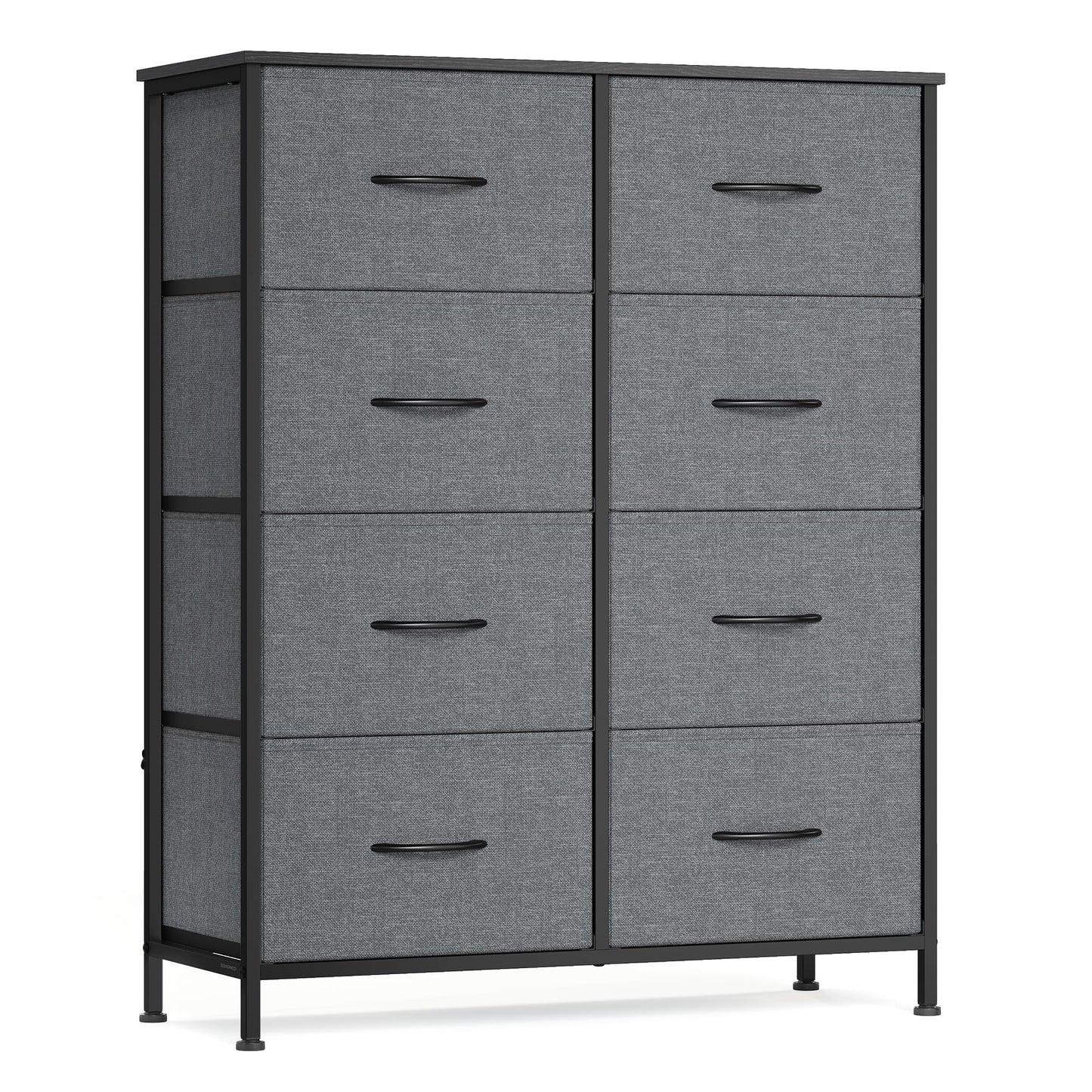 SONGMICS BELLAH Collection - Dresser for Bedroom, Chest of Drawers, Storage Organizer Unit, Closet, Entryway, Steel, 8 Drawers, Modern, Slate Gray ULGS124GN02S