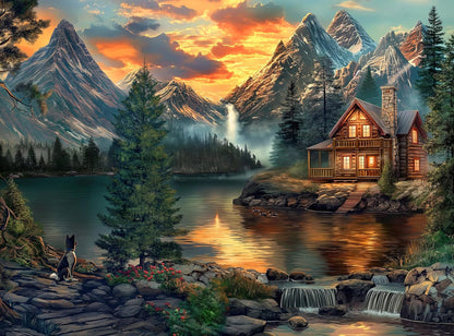 Mountain Cabin Jigsaw Puzzle by Ravensburger - 1000 Pieces for Adults | Perfect for Game Nights - 20x27 Inches