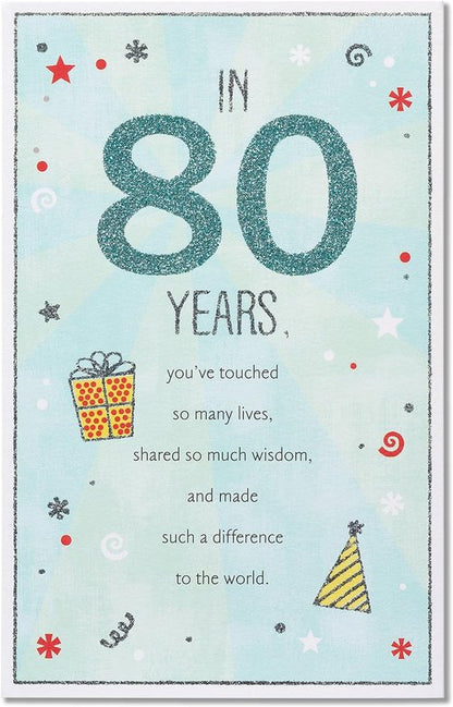 American Greetings 80th Birthday Card - Celebrate 80 Years of Life with Humor and Heart