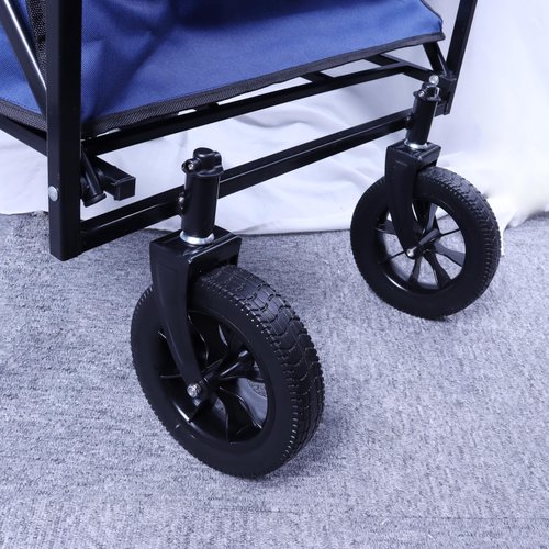 MATTAM Collapsible Basket Trucks Service Carts with Wheels for Material handling, 265 lbs Capacity，21" L x 18.9" W x 35.4" H (Blue)