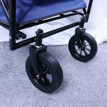 MATTAM Collapsible Basket Trucks Service Carts with Wheels for Material handling, 265 lbs Capacity，21" L x 18.9" W x 35.4" H (Blue)
