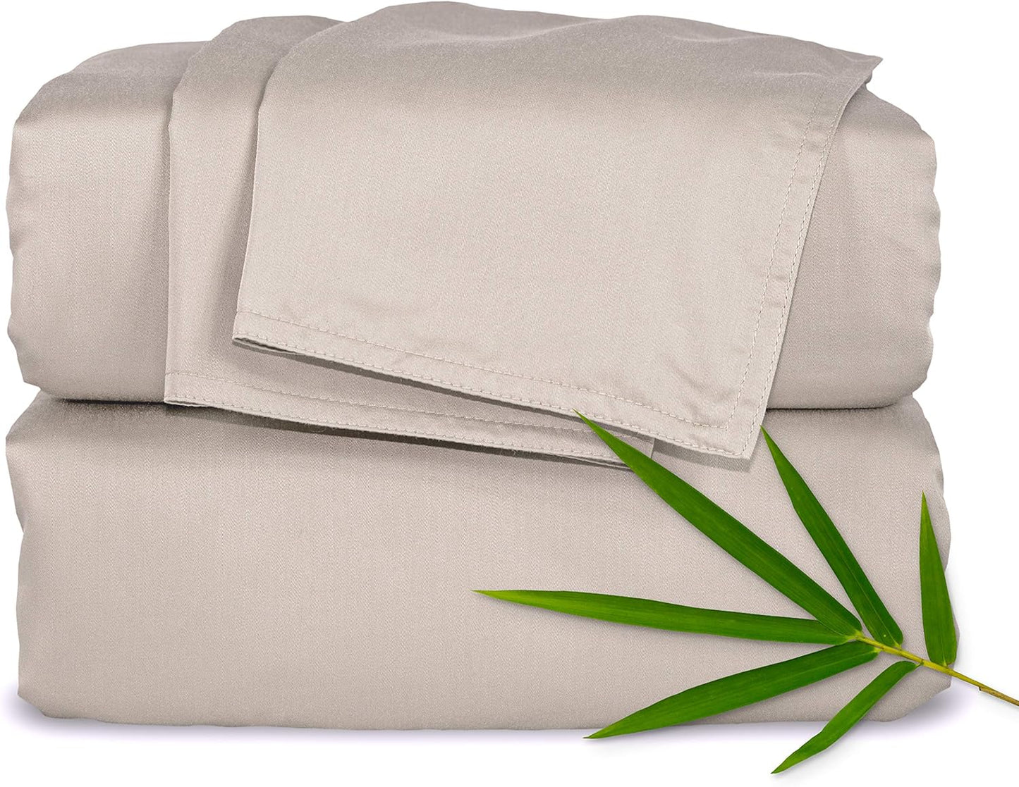 Pure Bamboo Queen Sheets - Luxuriously Soft & Cooling 100% Organic Viscose Bed Sheet Set | Sand Color