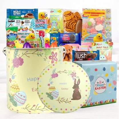 Eva's Gift Universe Easter Basket Tin (44 Count) Filled with Candy Great Package for Family and Friends, Huevos de Pascua