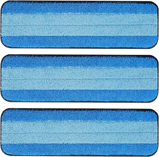 Mr. Scrub Microfiber Cleaning Pads - 3 Pack for Bona Mop | Super-Absorbent, Reusable, 18 Inch Size