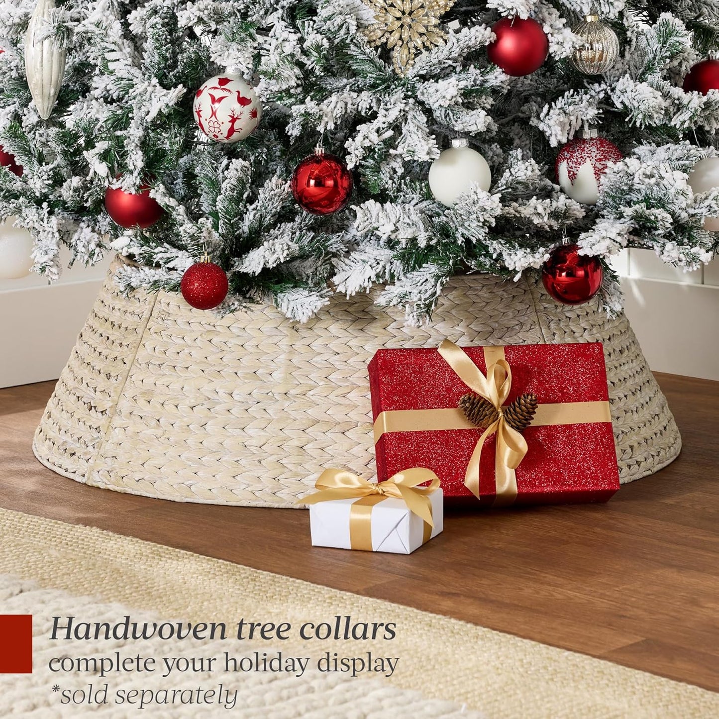 Best Choice Products 9ft Pre-Lit Snow Flocked Artificial Christmas Tree - Full Appearance with Easy Assembly & Metal Stand