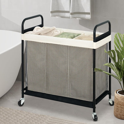 STO STO Laundry Hamper - 120L Rolling Sorter Cart with Removable Liner & Wheels | Ideal for Laundry Room