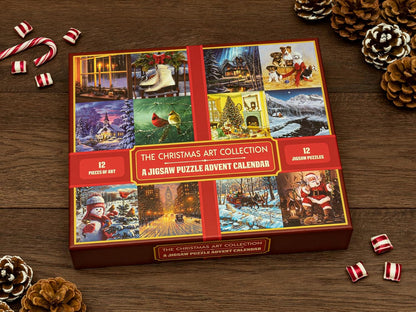 Unique Jigsaw Puzzle Advent Calendar 2025 - 12 Festive 100-Piece Puzzles for Family Fun