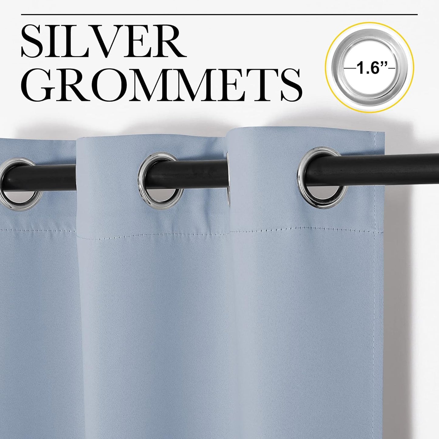 NICETOWN Vintage Blue Blackout Curtains - Thermal Insulated Drapes | 78 Inches Long, 2 Panels, 55 Inches Wide