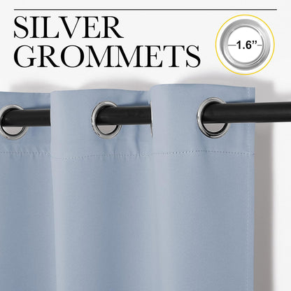 NICETOWN Vintage Blue Blackout Curtains - Thermal Insulated Drapes for Small Windows | 54" Length, 34" Wide, 2 Panels