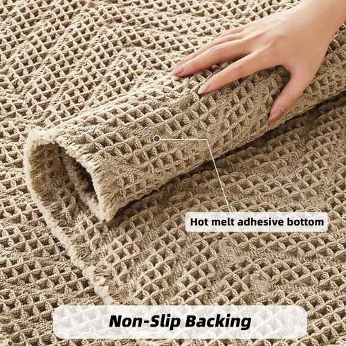 BULULOM Bathroom Floor Mat,Boho Bath Rug,Super Absorbent Bath Mat,Bathroom Rugs Non Slip Washable, Quick Dry Shower Mats, Ultra Soft Bath Mat Towel,Brown,18"*30"