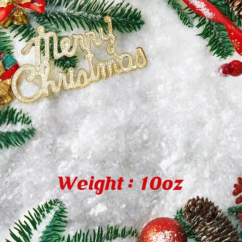 Christmas Fake Snow by Twinkles - Sparkling Artificial Flake Decoration | 10oz White Snow Powder for DIY Crafts