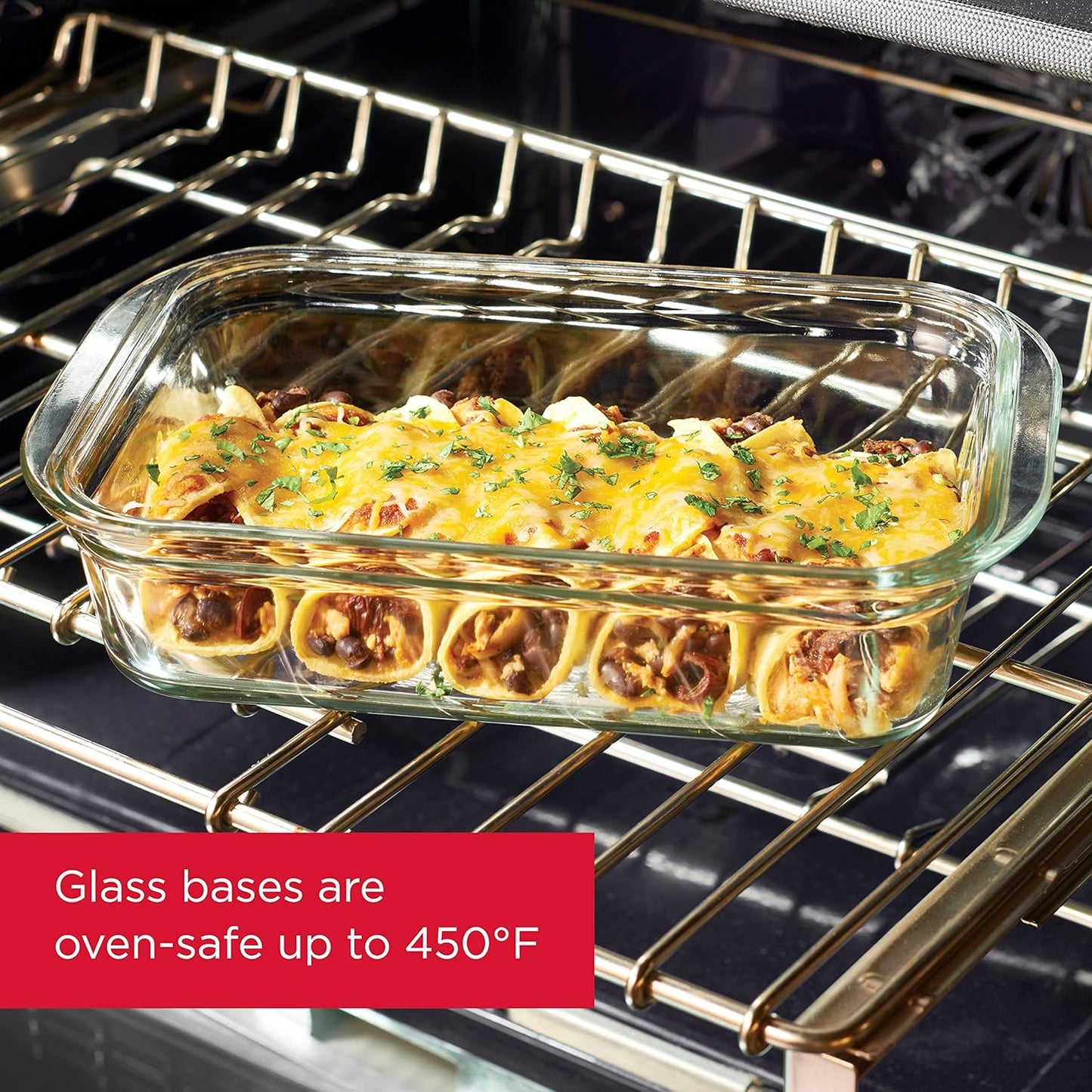 Rubbermaid Brilliance Glass Storage Containers - Set of 4 Medium Clear Food Containers with Lids