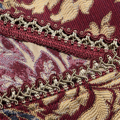 Jacquard Burgundy Red Rectangle Tablecloth 60x120 Inch - Damask Pattern, Water-Resistant