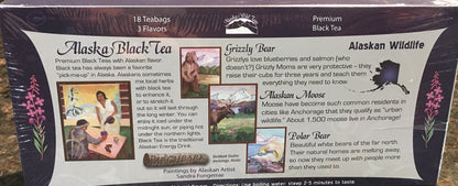 Alaska Alaskan Black Wildlife Tea Sampler 18c ct 3 Flavors