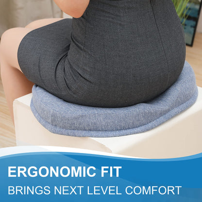 JEMA Donut Pillow, Tailbone Memory Foam Seat Cushion by Ergonomic Innovations for Sores, Coccyx, Sciatica, Pregnancy, Post Natal (Blue)