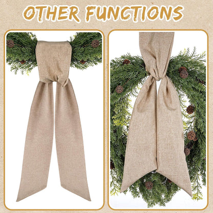 Rustic Wreath Sash by [Brand Name] - 2 Pcs 55.5 Inch Blank Sash for Farmhouse Decor | Perfect for Embroidery