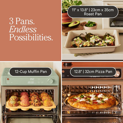 Our Place Wonder Oven Pro Chef’s Kit - Non-Toxic Bakeware Set with Roasting Pan & Muffin Pan | Oven Safe to 450°F | Cream