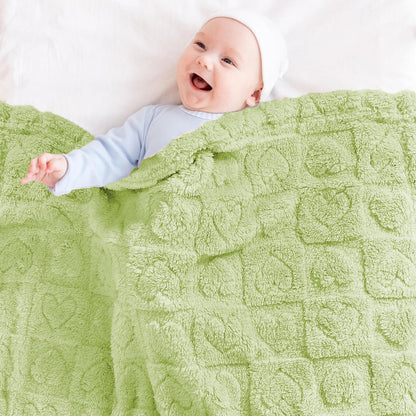 Yurhap Fleece Baby Blanket - Ultra Soft Heart Checkered Design for Boys & Girls | 30” x 40” (Green)