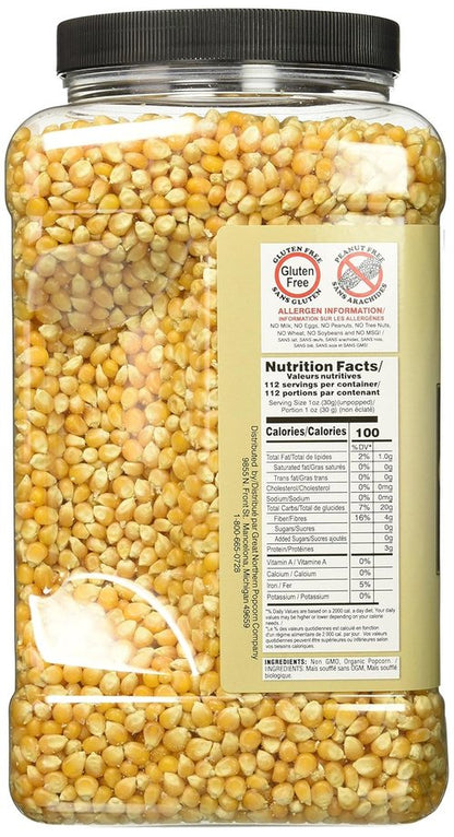 Great Northern Popcorn | Organic Popcorn Kernels - 7lbs Resealable Jug for Microwave & Stovetop Popping