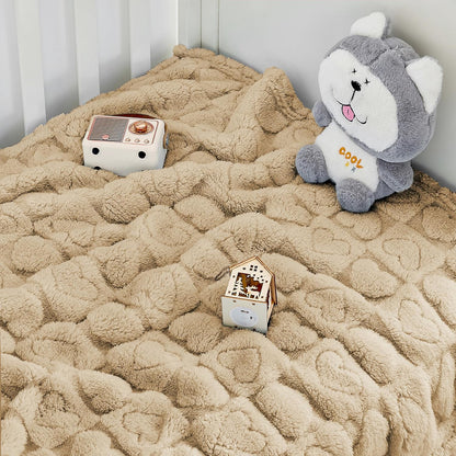 Yurhap Fleece Baby Blanket - Ultra Soft Heart Checkered Design | Cozy 30"x40" Gift for Boys & Girls