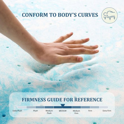 EGO Topper 4 Inch Cal King Memory Foam Mattress Topper, Gel Foam Mattress Topper for Pressure Relief, Ventilated Design Bed Topper in a Box, CertiPUR-US Certified, Medium