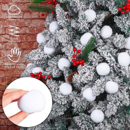 Elcoho 200-Piece Artificial Snow Toy Ball Set - Realistic Plush Toss Balls for Kids | Winter Fun & Xmas Decor