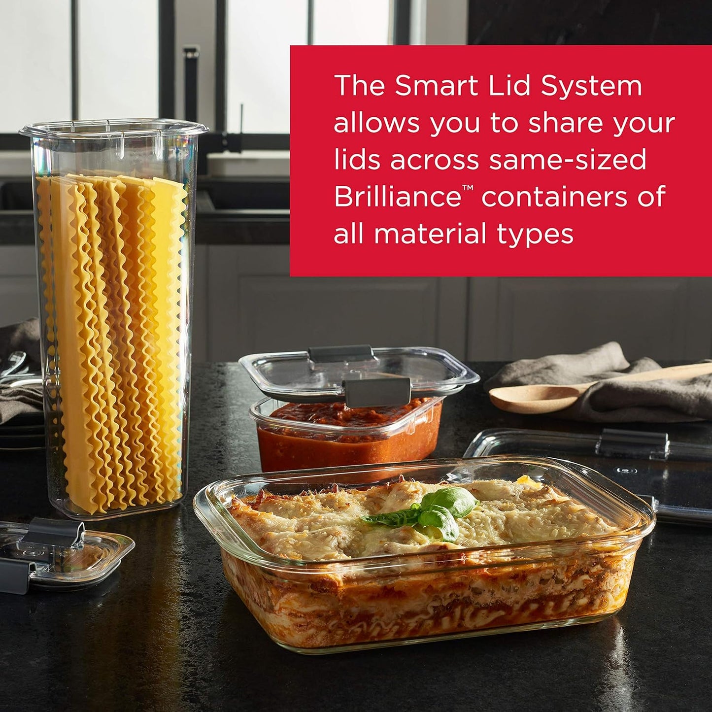 Rubbermaid Brilliance Glass Food Storage Containers - Leak-Proof, BPA-Free | Set of 4, 3.2 Cup Clear