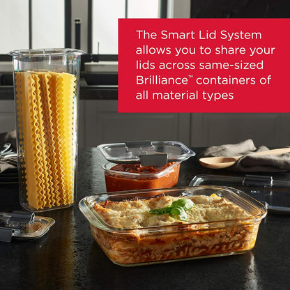 Rubbermaid Brilliance Glass Food Storage Containers - Leak-Proof, BPA-Free | Set of 4, 3.2 Cup Clear