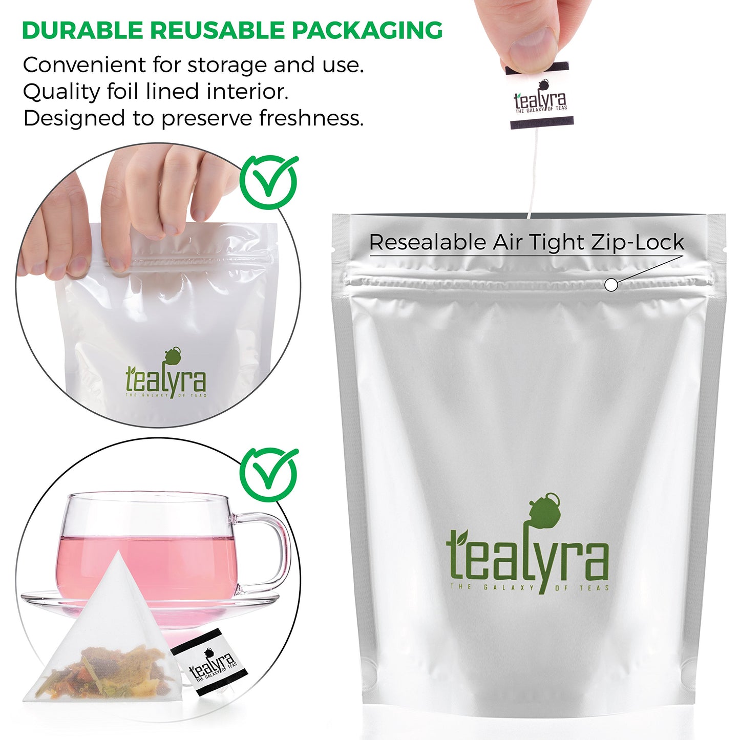 Tealyra - Orange Lemonade - 25 Bags - Hibiscus - Eucalyptus - Lemongrass - Herbal Fruity Loose Leaf Tea - Vitamins Rich - Boost Immune System - Caffeine-Free - Pyramids Style Sachets