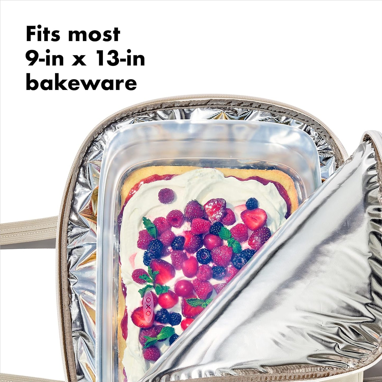 OXO Good Grips Insulated Casserole Carrier - Keep Dishes Hot or Cold | Stylish Oat Color