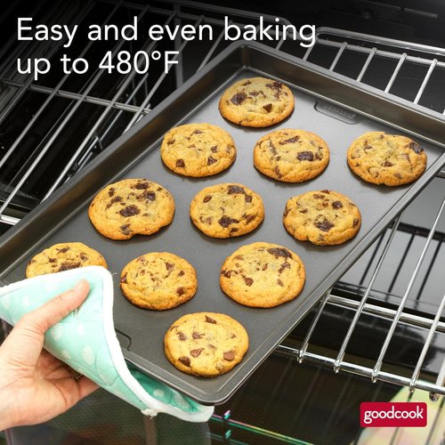 GoodCook PRO Nonstick Baking Sheet Pan - Large 11 x 17-Inch, Scratch-Resistant Carbon Steel, Oven Safe to 480°F, Gray