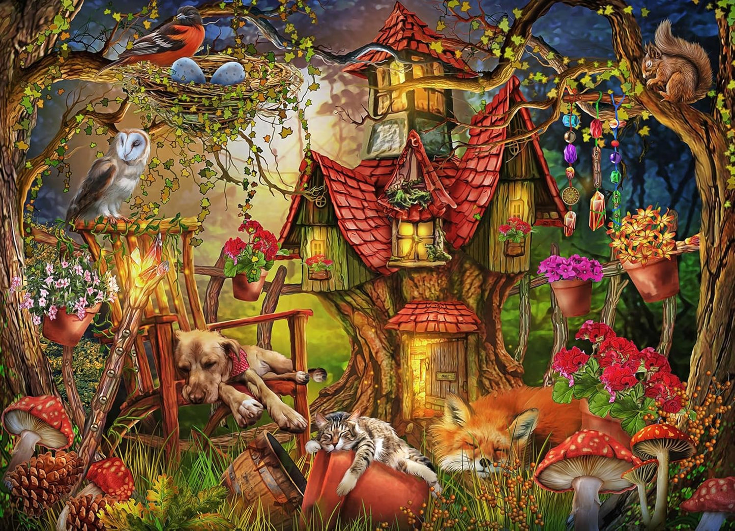 Vermont Christmas Company Sleepy Time Simple Sections® Jigsaw Puzzle - 1000 Pieces | 24 Sections for Custom Difficulty