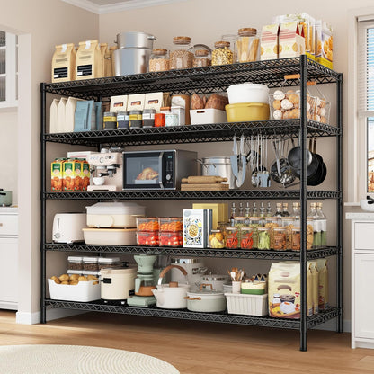 Reibii 3200LBS Heavy Duty Garage Shelving - 5 Tier Adjustable Metal Unit | 55.5" W x 18" D x 71" H