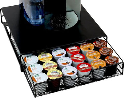 DecoBrothers K-Cup Holder - Stylish Drawer Storage for 36 Coffee Pods | Black Finish