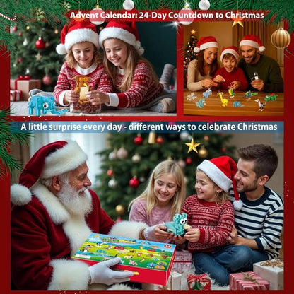Animal Advent Calendar Building Set 2025 - 24 Creative 3-in-1 Animal Packs & 72 Figures | Perfect Christmas Gift for Kids 6+