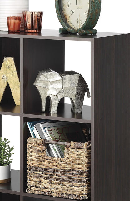 Whitmor 9 Cube Storage Organizer - Stackable MDF Wood Bookcase for Living Room & Office | Espresso Finish, 35.5"L x 11.7"W x 35.5"H