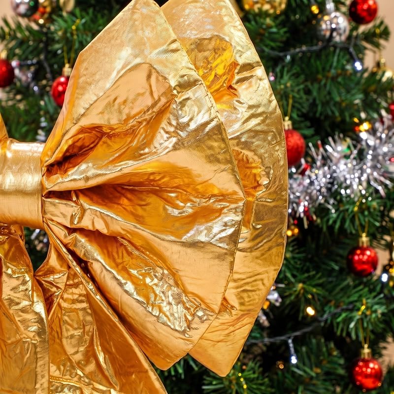 Large Gold Christmas Tree Topper Bow 20 x 40 Inch