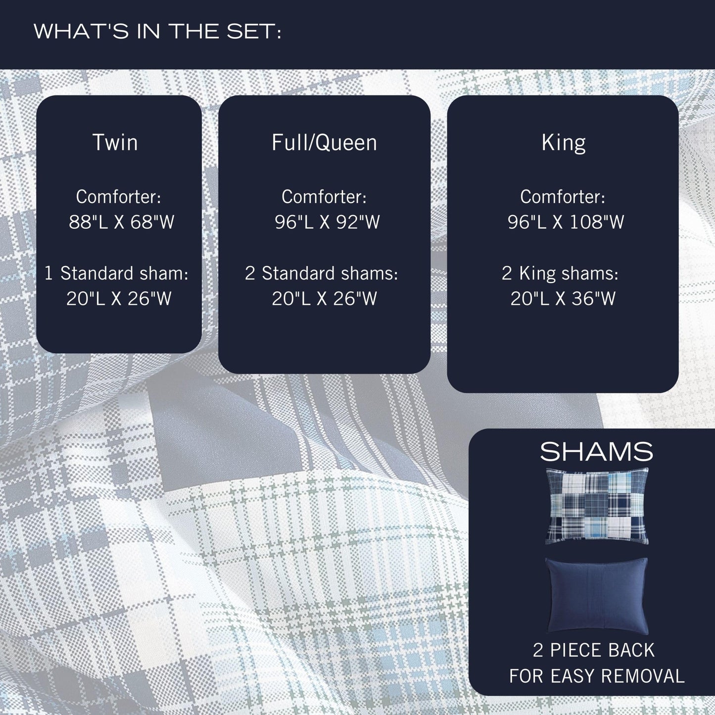 Nautica - Full Comforter Set, Soft Cotton Bedding with Matching Shams, Patchwork Inspired Home Decor (Mason Blue, Full/Queen)