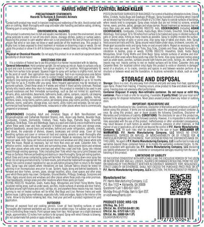 Harris Roach Killer - Odorless Liquid Spray with 12-Month Residual Kill Formula | 1 Gallon