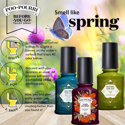 Poo-Pourri Toilet Spray Variety Pack - Spring Scents in 2 Oz | Maple Pumpkin & Balsam