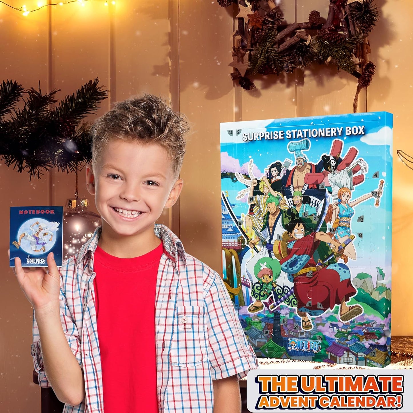 One Piece Advent Calendar 2025 - 24 Surprises Including Mini Notebook, Keychain & Pens | Perfect Anime Christmas Gift for Kids & Teens